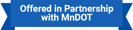 Ribbon stating partnership with MnDot